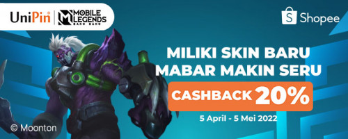 Miliki Skin Baru, Mabar makin Seru - Promo Cashback 20% Voucher UniPin di Shopee Big Ramadan Sale